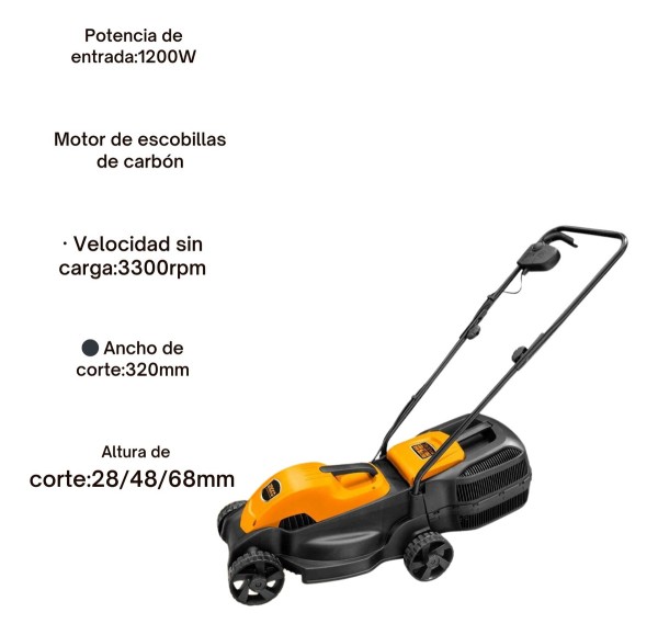 Corta Cesped Electrica 1200w Ingco Lm321 - Imagen 3