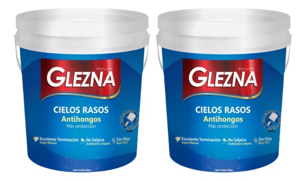 Pintura Glezna Cielos Rasos 18+18l Antihongos Latex Promo!!