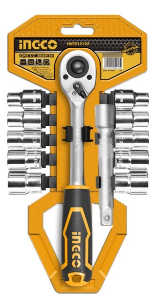 Juego 12 Pieza Dados Tubo Llave Crique 1/2'' Hkts12122 Ingco
