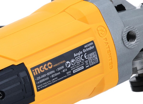 Amoladora Angular 2600w Ingco Industrial 9'' (230mm) Ag26008 - Imagen 4