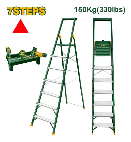 Escalera Aluminio 2.10 Met 7 Escalones 150kg Jadever - Imagen 3