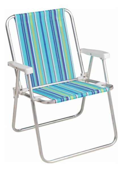 Silla Playa Mor Alta Aluminio Plegable Rayas 2101 - Imagen 2