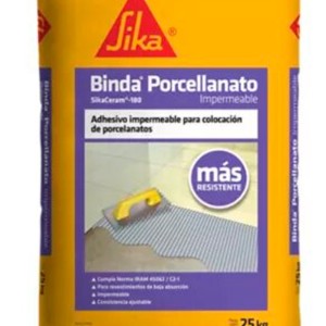25kg Binda Porcelanato Impermeable Cemento Adhesivo Sika