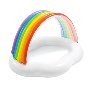 Piscina Inflable Infantil Con Techo Arcoiris 82l Intex 57141