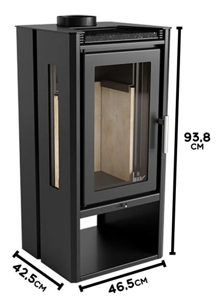 Calefactor Leña Ecologico 160 Mt2 Vidrios Laterales Visores - Imagen 4