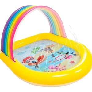 Piscina Infantil Arco Iris Con Toldo Y Aspersor Intex 57156