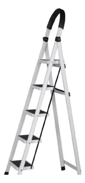 Escalera Metal Familiar Plegable Tijera 5esc 1.5m Hasta 150k - Imagen 4