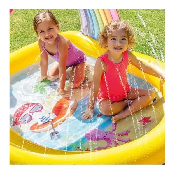 Piscina Infantil Arco Iris Con Toldo Y Aspersor Intex 57156 - Imagen 3