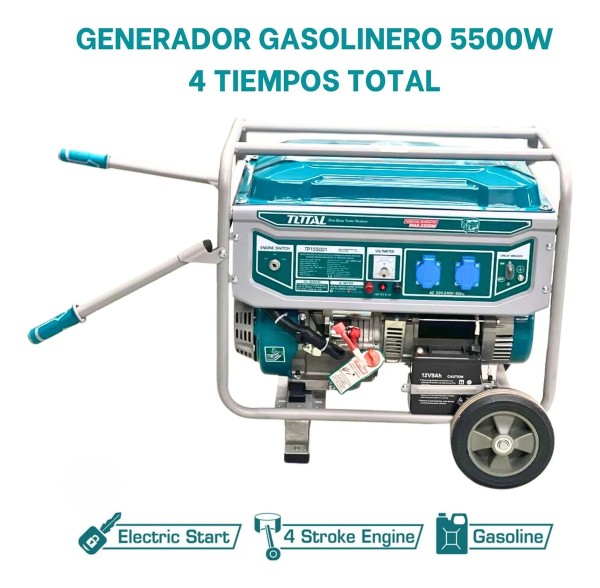Generador A Nafta 5,5kw C/encendido Electrico Total Tp155001 - Imagen 2
