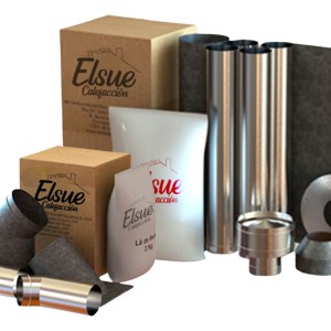 Kit De Caños Pared Acero Inox Para Calefactor Metavila
