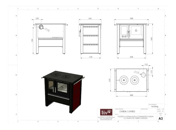 Cocina Leña Calefactor Economica 245m3 Doble Combustión - Imagen 2