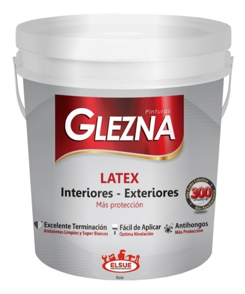 Pintura Glezna Latex 3,6l Interior Exterior Antihongos 60mt2