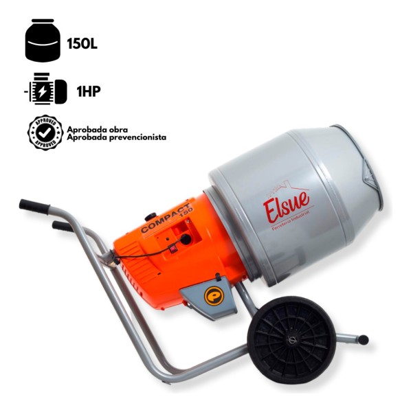 Hormigonera Trompito Deper 1hp 150l Toma Industrial A/obra - Imagen 2