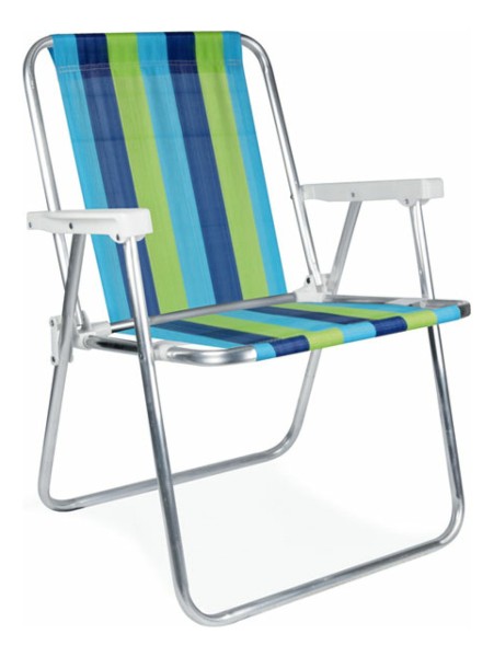 Silla Playa Mor Alta Aluminio Plegable Rayas 2101