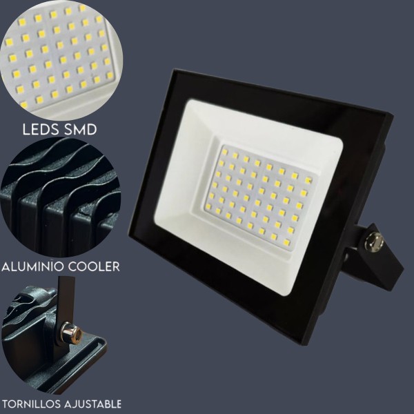 Foco Reflector Led 50w Luz Fria Blanca 6500k Intemperie Ip66 - Imagen 5