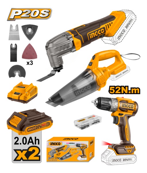 Kit Taladro Atornillador Multi Herramienta Aspiradora Ingco - Imagen 2