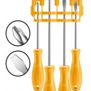 Juego 4pzs Destornilladores Ingco (eco) Amarillo Hksd0458