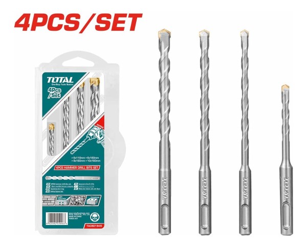 Set De 4 Mechas Sds Plus Para Concreto Total - Imagen 3