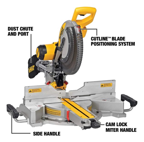 Sierra Ingletadora Deslizante 1675w Dewalt Dws780 - Imagen 2