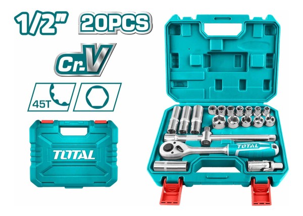 Kit De Herramientas Total Tht121201 Maletín Dados 20 Piezas - Imagen 2