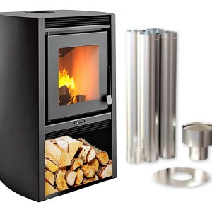 Calefactor A Leña Doble Combustión + Kit Techo Completo